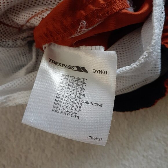 Trespass Men's Medium Quick Dry Mesh Lined Dark Orange Swim Trunks Shorts - Picture 9 of 10